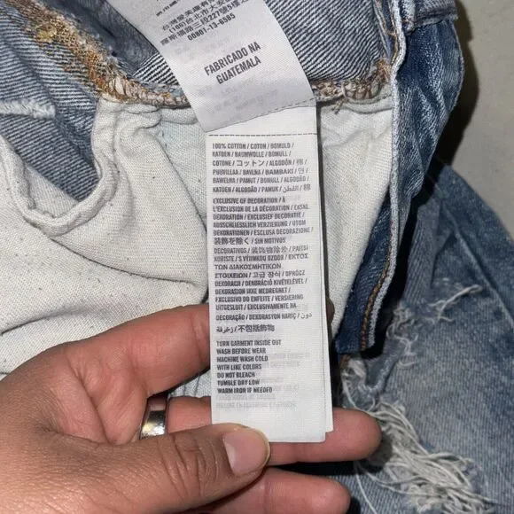 Abercrombie & Fitch Jeans Girls 16 Blue Denim 100% Cotton Slim-Fit Distressed - Picture 7 of 7